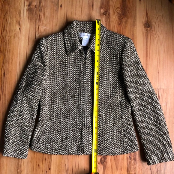 JONES NEW YORK Tweed Wool Blazer Jacket Brown Sz 4 - Picture 7 of 14